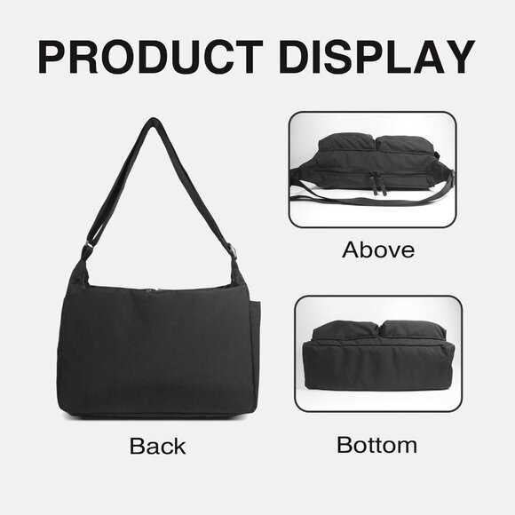 Chic Waterproof Nylon Crossbody Bag - Spacious for Travel & Everyday Essentials - Picture 3 of 6